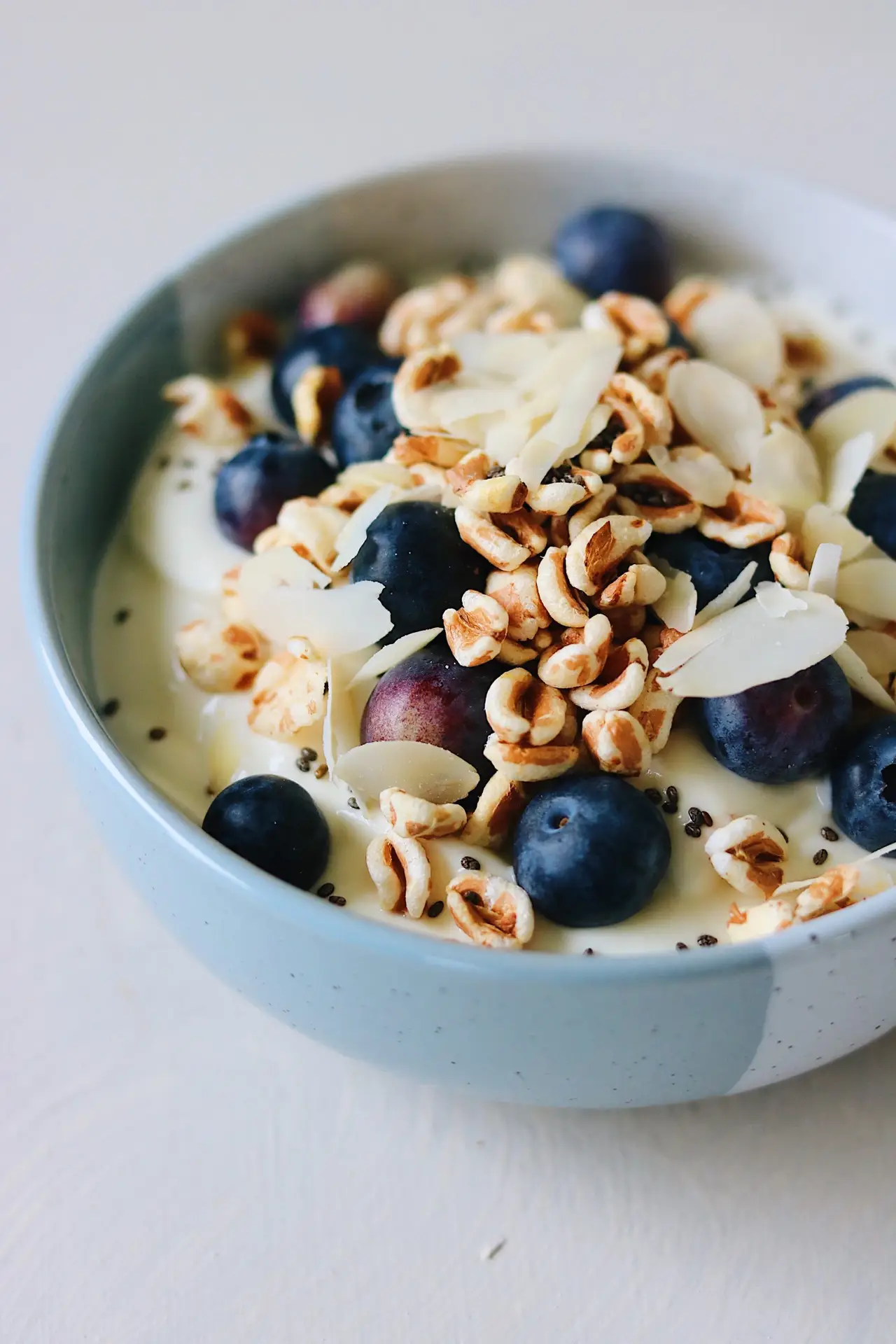 yoghurt bowl met blauwe bessen