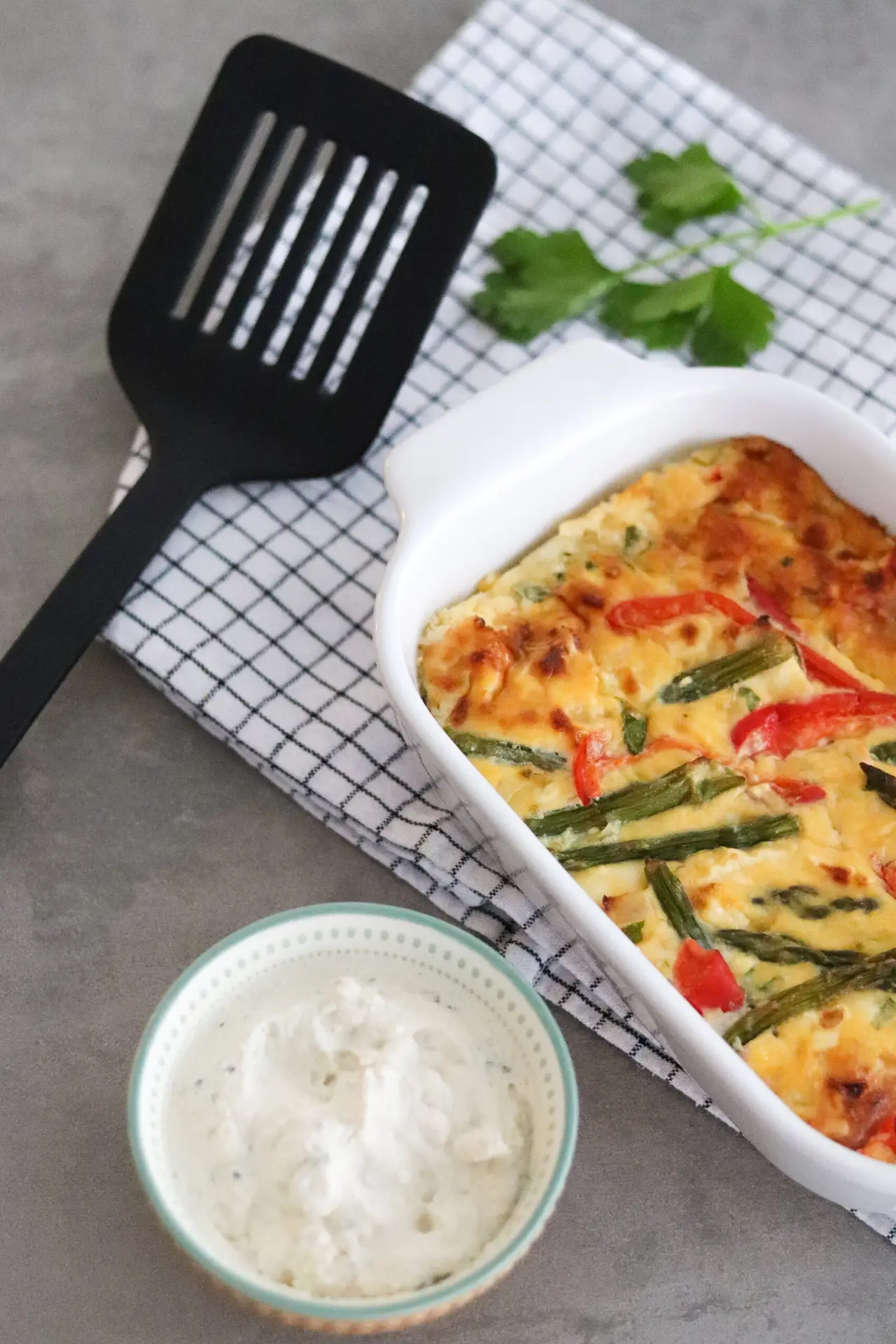 Frittata met groene asperges en ricotta