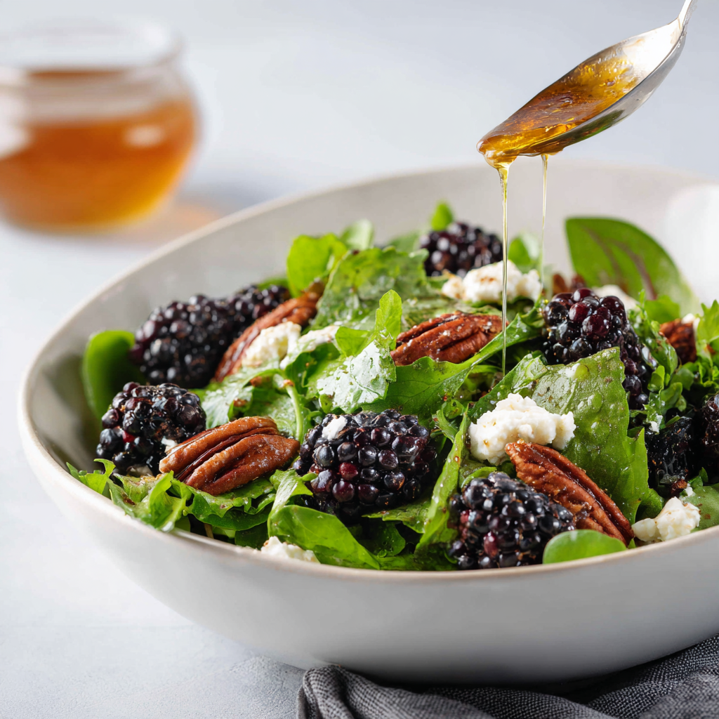 Bramensalade met geitenkaas en pecannoten