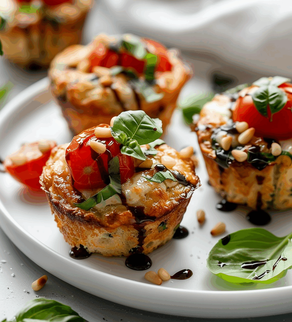 Caprese muffin met tomaat en mozzarella