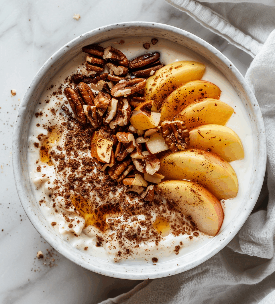 Kwark met gebakken appel en kaneel