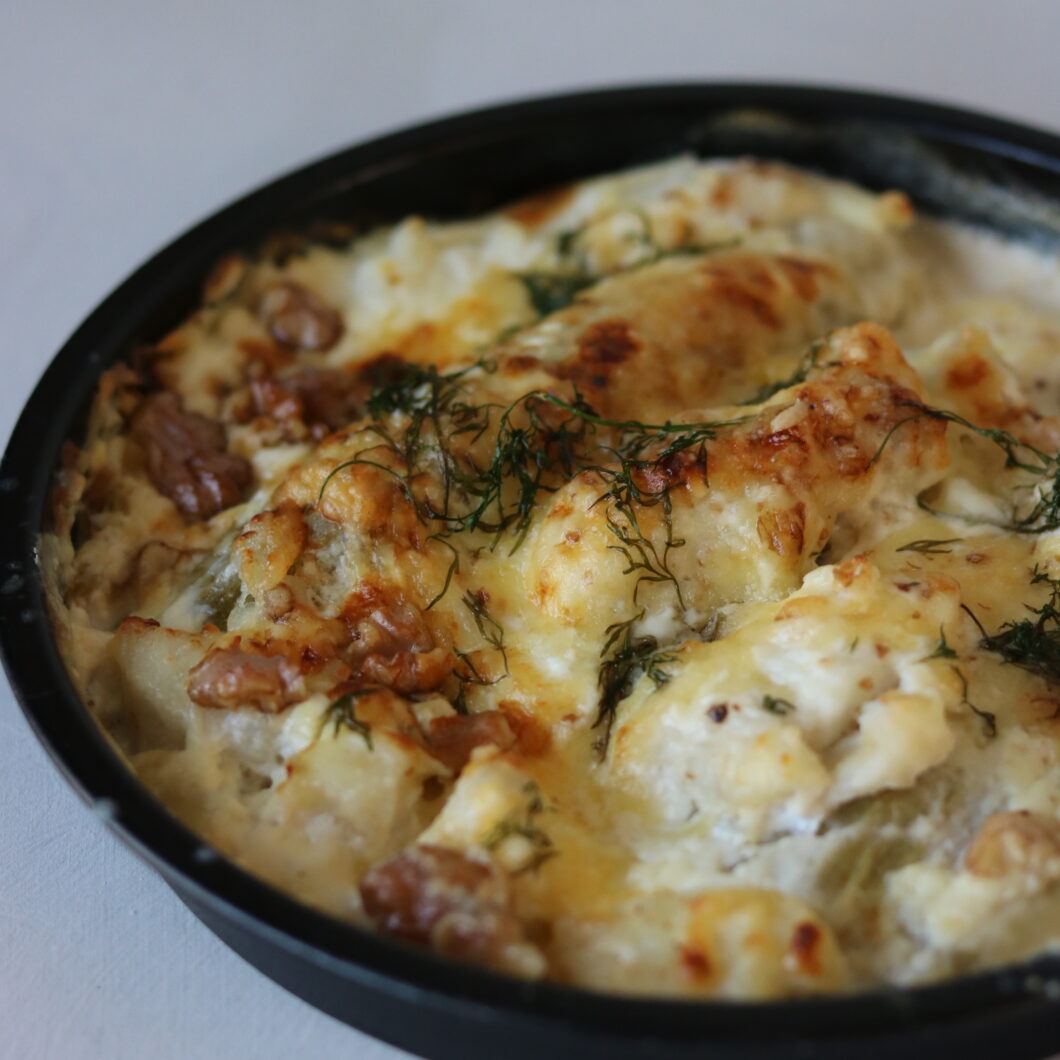 Witlof met kabeljauw in room