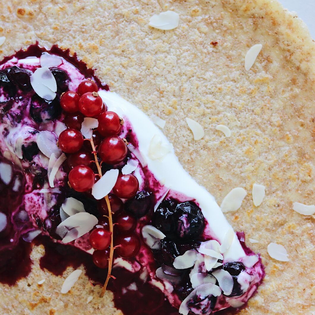 Blauwe bessen pannenkoeken